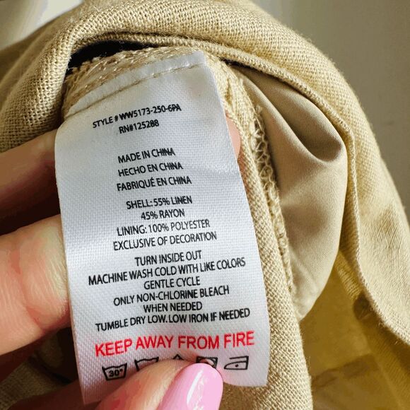 NWT Jason Wu Linen Blend High Waisted Pleated Shorts‎ – Cream – Size 10 – $230 - Picture 6 of 10